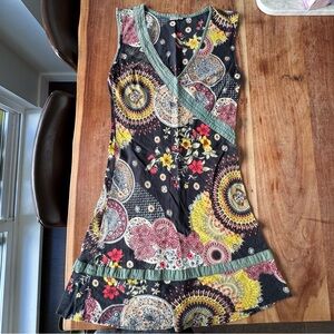 100% Cotton Wrap Dress with Green Trim (from India)